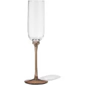 HEMA Champagneglas 140ml Glas Gekleurde Steel (bruin)