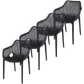 Garden Impressions Air XL design tuinstoel zwart - 4 stuks