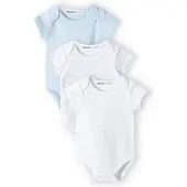 MINOTI 3-pack rompertje jongens baby - 100% katoen - lichtblauw