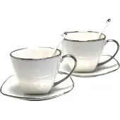 Queen Isabell - Porseleinen koffiekopjes set 2 stuks 250ml - Wit