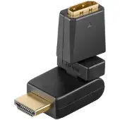 Goobay HDMI-adapter: HDMI-A vrouwelijke aansluiting naar HDMI-A mannelijke aansluiting, schuin, verguld