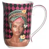 Queen Isabell Grote Porseleinen Mok 400 ml - Artistiek Vrouwelijk Design