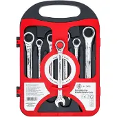 Bgs Spanner, Ratelring steeksleutelset SW 8 - 19 mm 7 stuks. (12 mm, 19 mm, 8 mm, 13 mm, 17 mm, 14 mm, 10 mm)