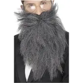 Smiffys Verkleed baard en snor - grijs - lang model - professor/geleerde/wijze man