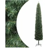 vidaXL Kunstkerstboom smal met standaard 270 cm PVC