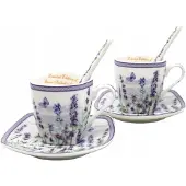 Queen Isabell Espresso Kopjes Set Lavendel 2x80ml Porselein