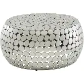 Wohnling Koffietafel Aluminium 66x66x32 cm Salontafel Metaal Zilver | Tafel Woonkamer Rond | Woonkamertafel Modern | Kleine Bijzettafel