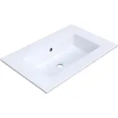 Arcqua Mira Wastafel Enkel Zonder Kraangat 71x46x16 cm Glans Wit