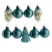 Kaemingk Kerstballen Figuren Mix Twilight Blue ijsblauw - 9 Stuks