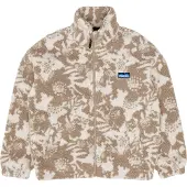KAVU - Loven Sherpa Fleece Jacket W Blown Out Bloom voor Dames van Gerecycled Polyester - Maat L - Beige