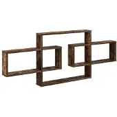 vidaXL Wandplank Gerookt eiken 130 x 10 x 50 cm Bewerkt hout