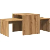vidaXL Salontafel 100x48x40 cm bewerkt hout artisanaal eikenkleurig