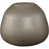 Ptmd Marria Brown Glass Vase Handcut Ribbed Round S
