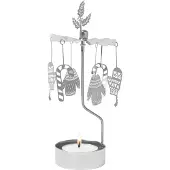 Pluto Design Winter theelicht carrousel Zilver