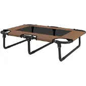 PawHut -Erhöhtes Hundebett-Polyester, Stahl-75L x 51B x 18H cm-Kaffee