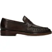 Manfield Bruine leren loafers | Maat 41