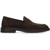 Manfield Bruine suède loafers | Maat 46