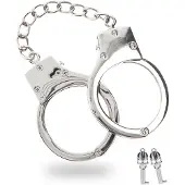 Taboom - Silver Plated BDSM Handcuffs - Bondage / SM Cuffs Zilver
