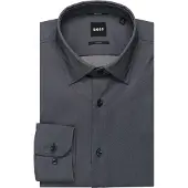 BOSS Slim Fit Overhemd donkerblauw, Effen