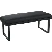MCW Bank -O81, gestoffeerde bank, garderobebank, eetkamerbank, metaal, kunstleer, 120 cm ~ zwart