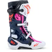 Alpinestars Tech 10 Supervented, laarzen ,Donkerblauw/Wit/Zwart/Pink ,11 US