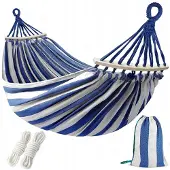 Korbi Tweepersoonshangmat met Houten Standaard - 270x150cm, 200kg