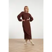 Smashed Lemon Satijnen midi rok met subtiel animal patroon |