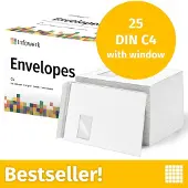 Infowerk NIEUW: Enveloppen met venster, DIN C4, onbedrukt, 25 stuks