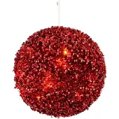 Mica Decorations Lichtbol kerst | | Ø 15 centimeter (Rood, Batterijen)