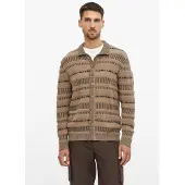 s.Oliver - male - Gebreid vest met verschillende texturen en een polokraag