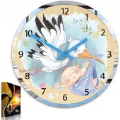ModernClock Moderne wandklok Ooievaar - Stil quartz uurwerk voor de kinderkamer