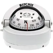 Ritchie Navigation Navigatiekompas, Oppervlaktebevestiging, 2.75" Wijzerplaat, Wit.