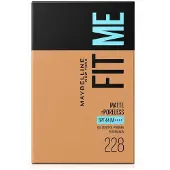 Maybelline Poederfoundation - - Fit Me Matte &amp; Poreless 228 - Matterend - Vervaagde poriën - Houdbaarheid 12u SPF44