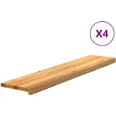 vidaXL Traptreden 4 st 120x25x2 cm massief eikenhout lichtbruin