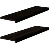 vidaXL Traptreden 2 st 90x30x2 cm massief eikenhout bruin-zwart