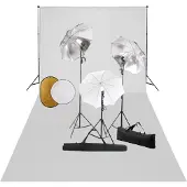 vidaXL Fotostudioset met lampen, paraplu's, achtergrond en reflector