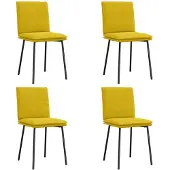 vidaXL Eetkamerstoelen 4 st fluweel geel