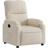 vidaXL Fauteuil verstelbaar microvezelstof beige