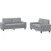 vidaXL 2-delige Loungeset stof lichtgrijs