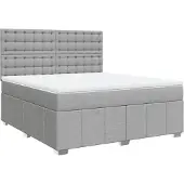 vidaXL Boxspring met matras stof lichtgrijs 180x200 cm