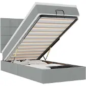 vidaXL Ottoman bed met matras 90x190cm stof lichtgrijs
