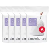 Simplehuman Vuilniszakken met trekband 4,5 liter | code A | 5 x 30 stuks