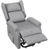 HOMCOM Opklapbare fauteuil, tv-stoel met elektrische opstahulp, linnen, 2 kleuren