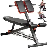 HOMCOM Hantelbank, fitnessbank, schuine bank, multifunctionele buikspiertrainer, staal
