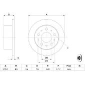 Bosch Remschijf 0 986 479 316 achter, volledig, 1 Stuk