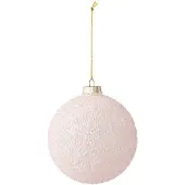 J-Line Kerstbal met parels - glas - lichtroze - set van 18