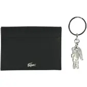 Lacoste Leren kaarthouder sleutelhanger CC Key Ring Box Noir zwart