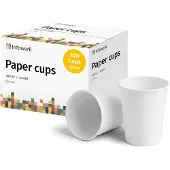 Infowerk NIEUW: Kartonnen bekers, 200 ml, onbedrukt, wegwerpbekers, 100 stuks