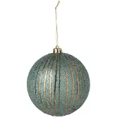 J-Line Kerstbal - polystyreen - goud/azuurblauw - set van 16