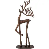 J-Line Rendier op voet - aluminium - koper - small